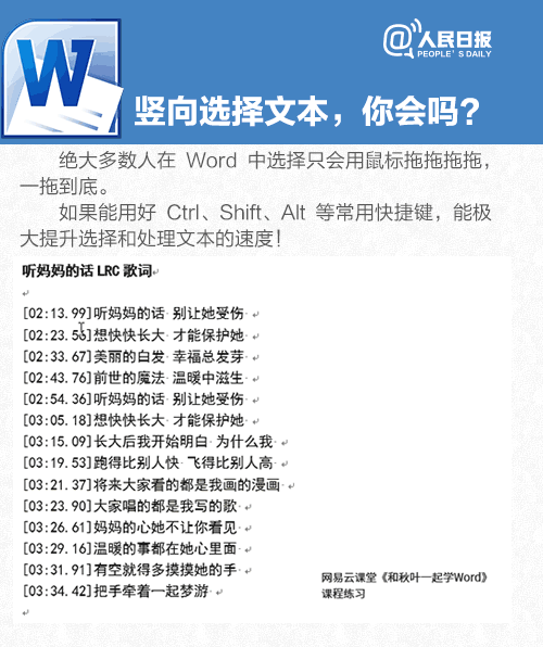 word的歌(这里有九个实用的word小技巧，马住慢慢看吧（@人民日报))