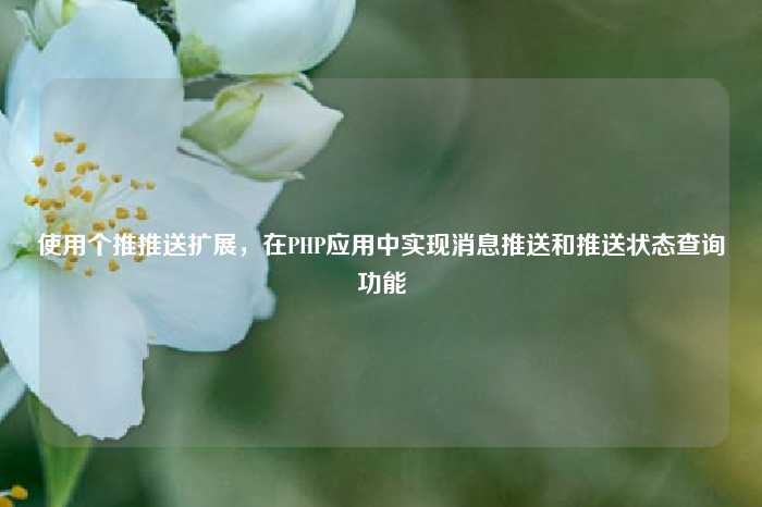 使用个推推送扩展，在PHP应用中实现消息推送和推送状态查询功能