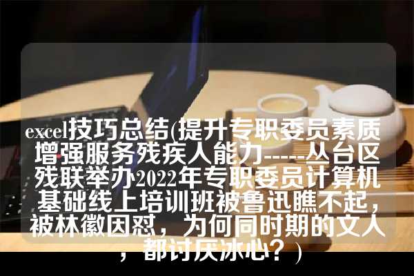 excel技巧总结(提升专职委员素质 增强服务残疾人能力-----丛台区残联举办2022年专职委员计算机基础线上培训班被鲁迅瞧不起，被林徽因怼，为何同时期的文人，都讨厌冰心？)