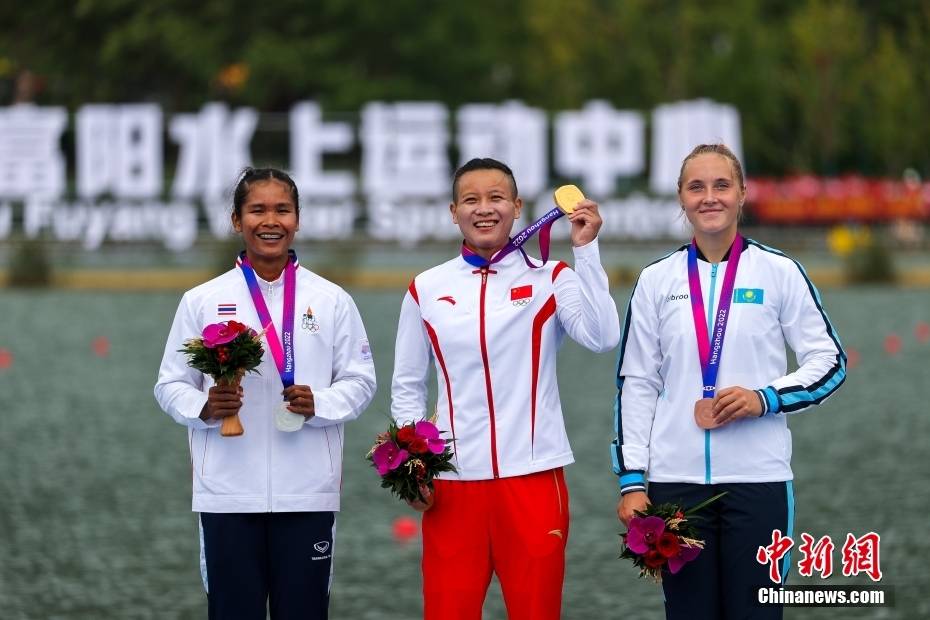 （杭州亚运会）林文君夺得皮划艇静水女子200米单人划艇金牌 