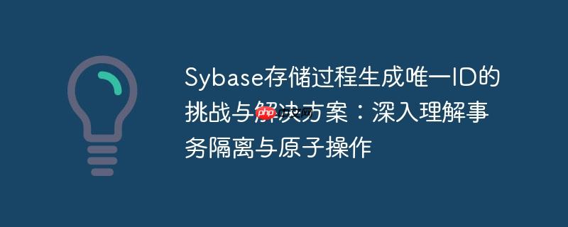 Sybase存储过程生成唯一ID的挑战与解决方案：深入理解事务隔离与原子操作
